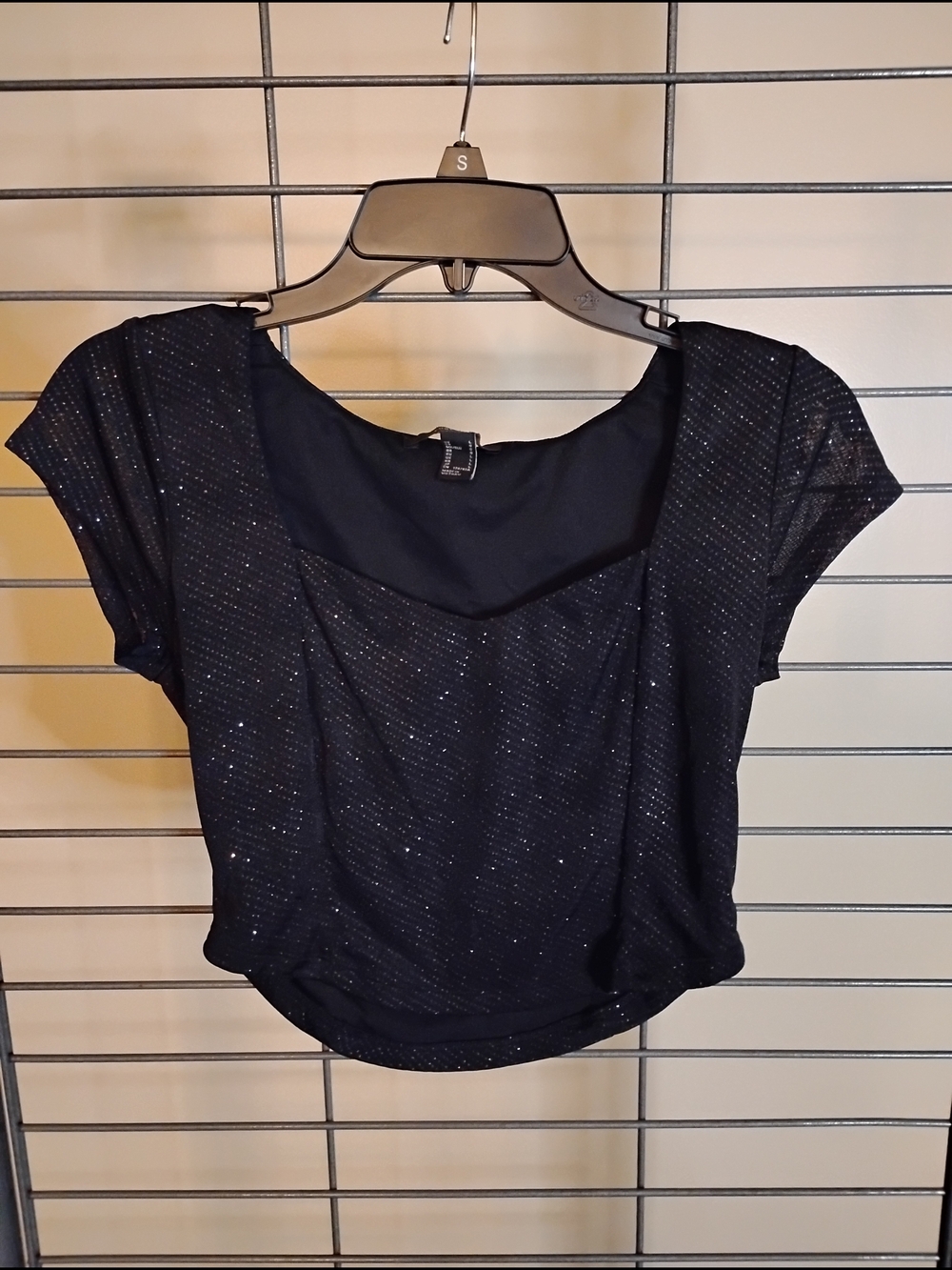 Forever 21‎ Black Sparkle Crop Top